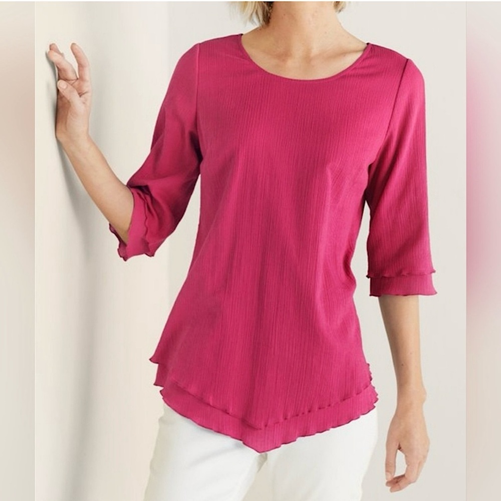 NWT Soft Surroundings Women’s Siesta‎ Key Tunic in Raspberry Wine Pink Size XS